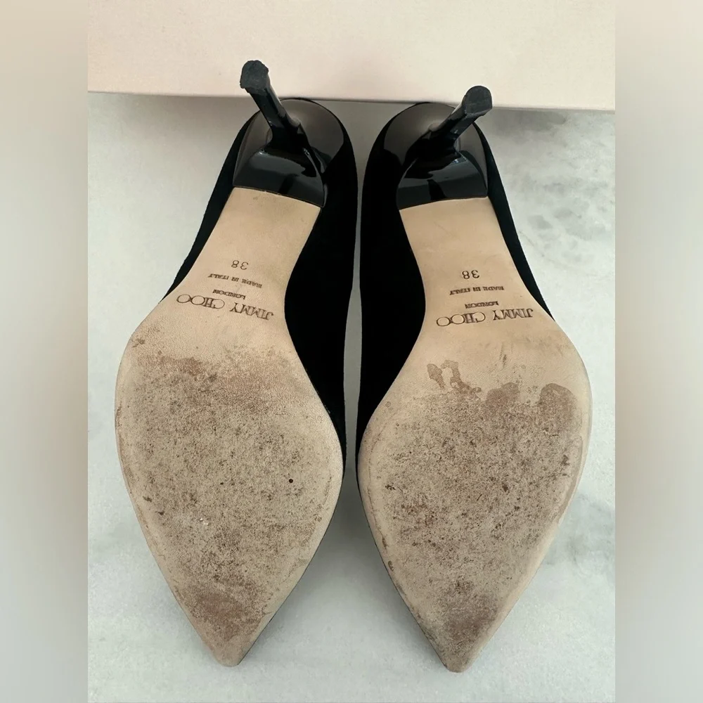 Jimmy Choo black suede pointed heels size 8 - Picture 10 of 13